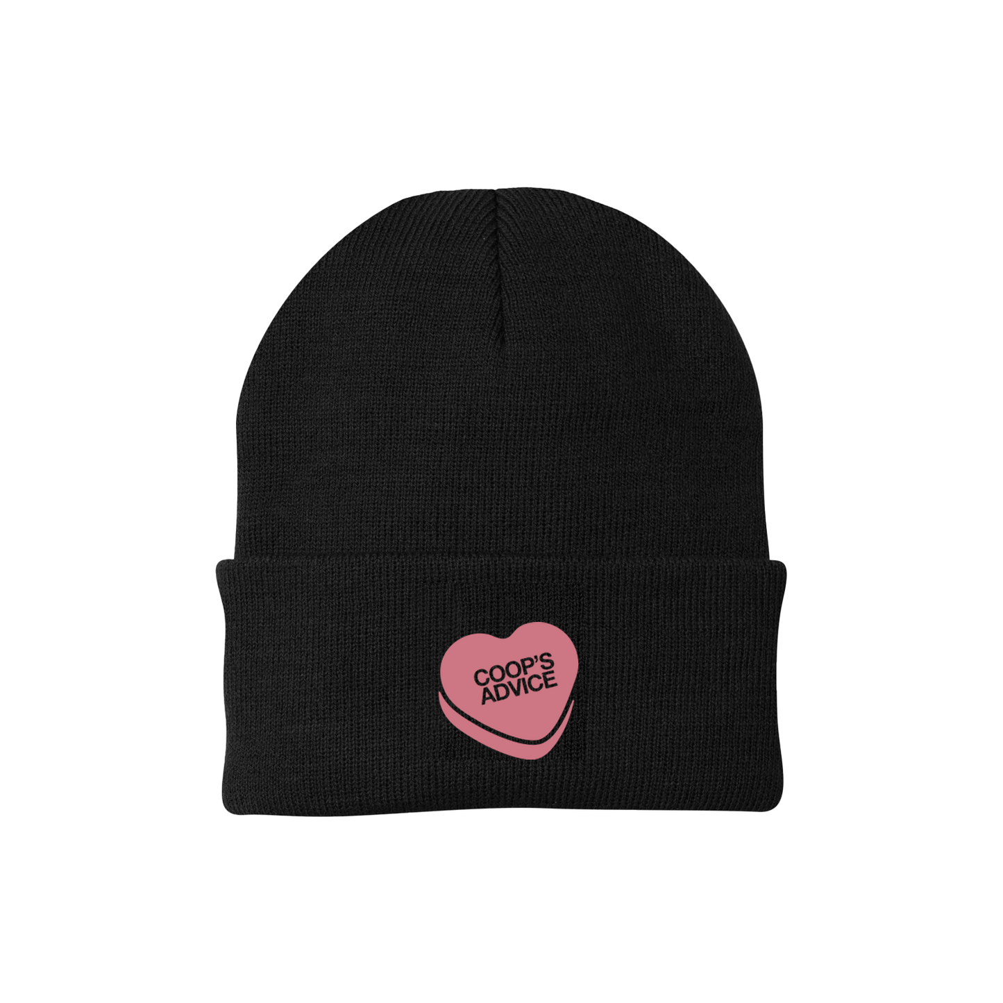 Candy Heart Black Beanie