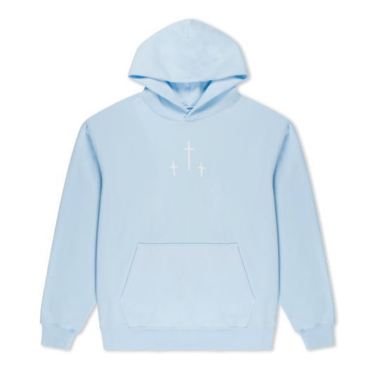 '3 Crosses' Blue Hoodie