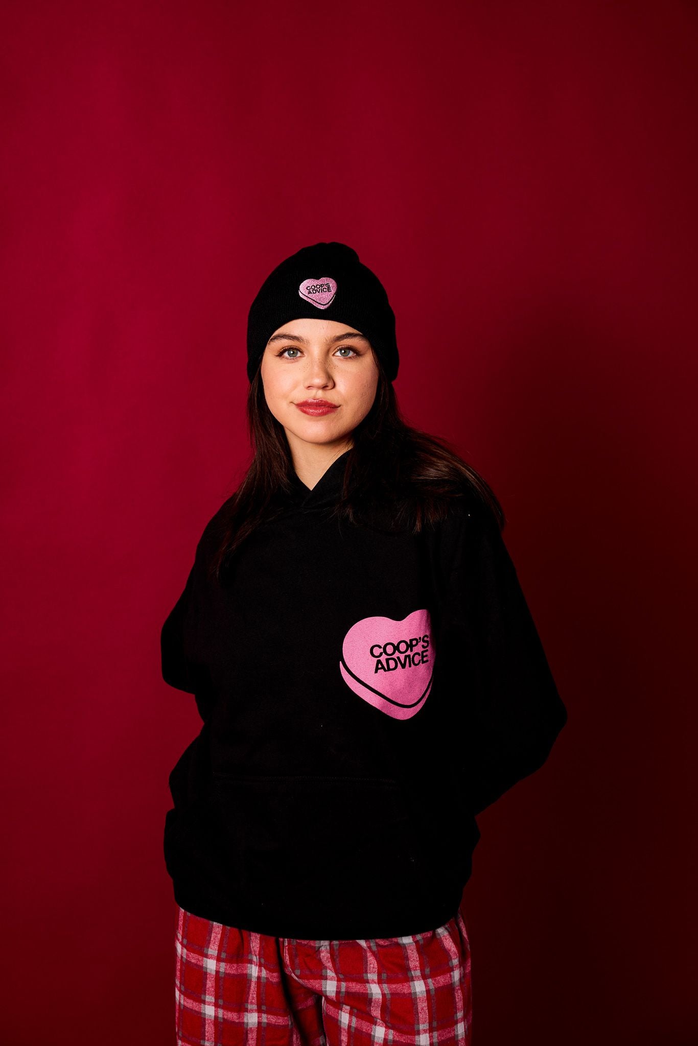 Candy Heart Black Beanie