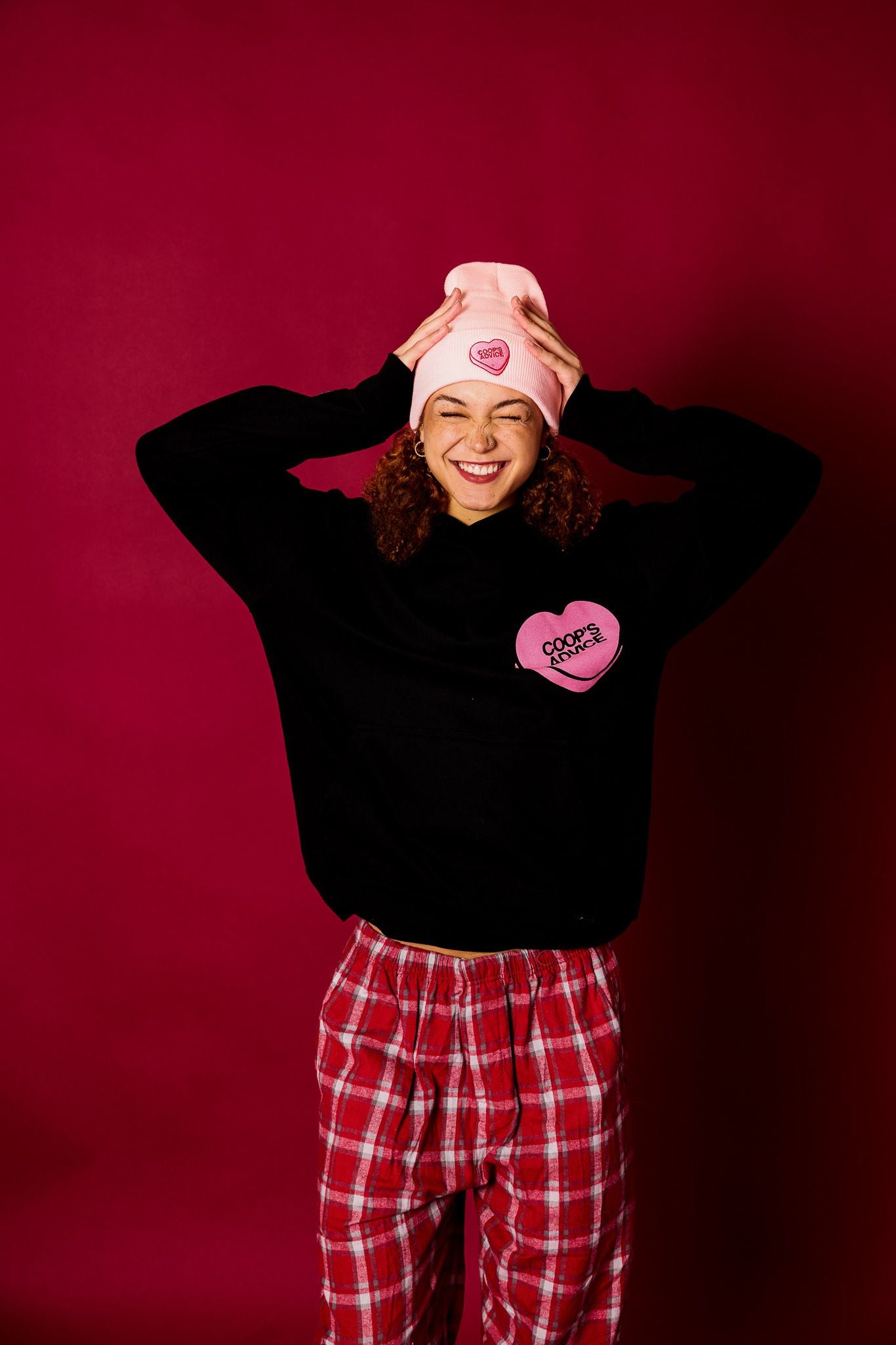 Candy Heart Pink Beanie